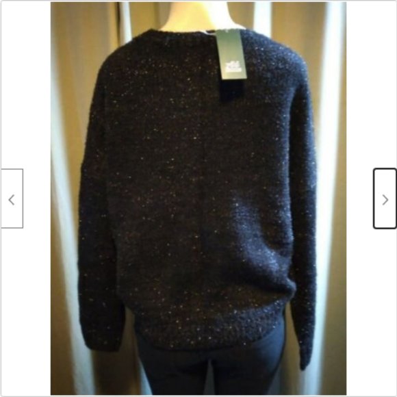 Wild Fable Women's Sweater Tinsel Black Crew Neck Size M - Picture 3 of 8